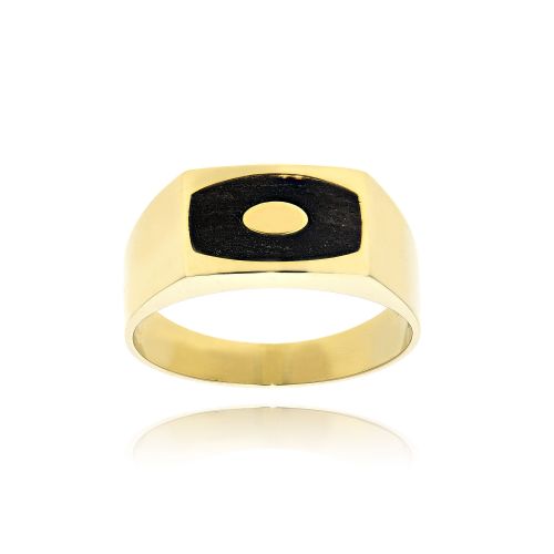 Δαχτυλίδι Ανδρικό Val΄Oro από Κίτρινο Χρυσό Κ14 με Έβενο 035199