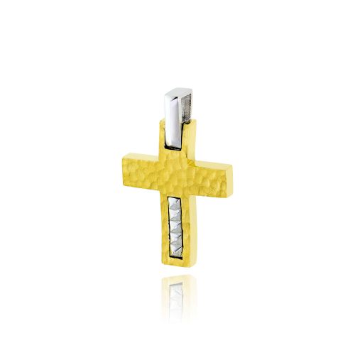 Σταυρός Βάπτισης για Αγόρι Val΄Oro από Δίχρωμο Χρυσό Κ14 035357