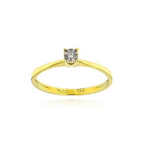 Μονόπετρο Δαχτυλίδι από Κίτρινο Χρυσό Κ18 με Διαμάντι 035459