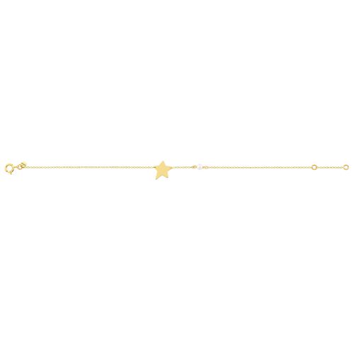 Βραχιόλι Αστέρι από Κίτρινο Χρυσό Κ14 με Μαργαριτάρι 035492
