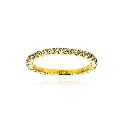 Δαχτυλίδι από Κίτρινο Χρυσό Κ14 με Πέτρες Ζιργκόν 036085