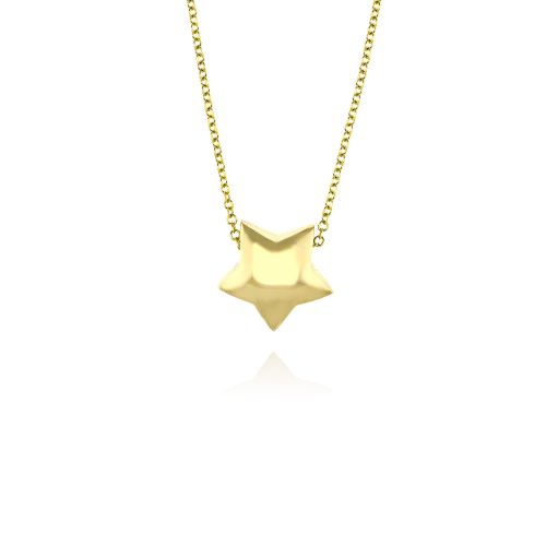 Μενταγιόν Αστέρι με Αλυσίδα από Κίτρινο Χρυσό Κ14 036359