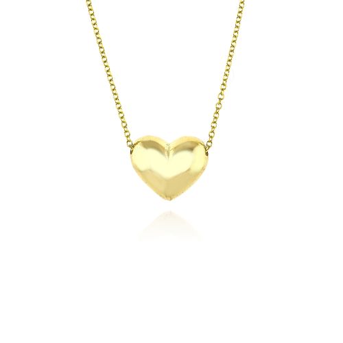 Μενταγιόν Καρδιά με Αλυσίδα από Κίτρινο Χρυσό Κ14 036360