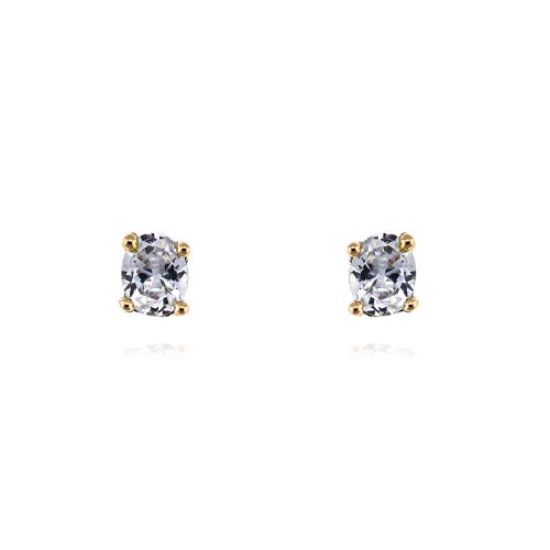 Μονόπετρα Σκουλαρίκια από Ροζ Χρυσό 14 Καρατίων με Πέτρες Ζιργκόν 036436