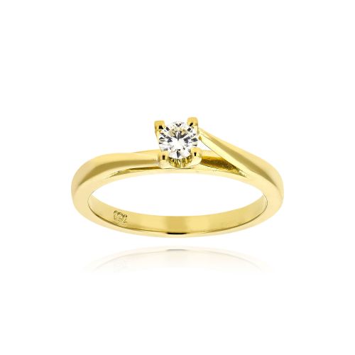 Μονόπετρο Δαχτυλίδι από Κίτρινο Χρυσό Κ18 με Διαμάντι 036494