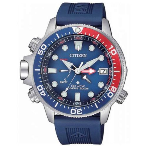 Ανδρικό Ρολόι Citizen Promaster Marine Aqualand Eco Drive με Μπλε Λουράκι απο Καουτσούκ BN2038-01L