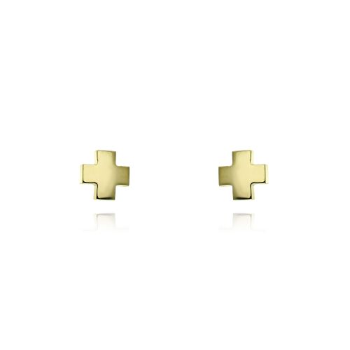 Σκουλαρίκια Σταυρουδάκια από Κίτρινο Χρυσό 14 Καρατίων 036702