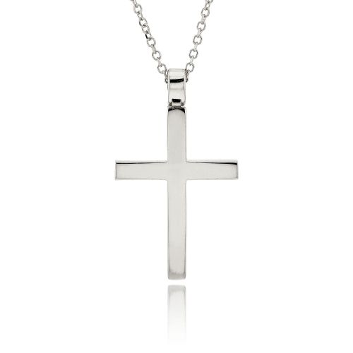 Σταυρός Βάπτισης με Αλυσίδα για Αγόρι από Λευκό Χρυσό Κ14 036706