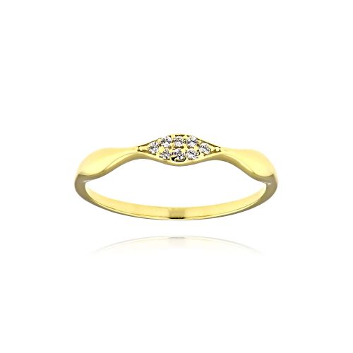 Δαχτυλίδι από Κίτρινο Χρυσό Κ14 με Πέτρες Ζιργκόν 036798