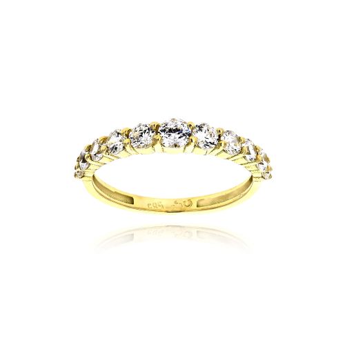 Δαχτυλίδι Σειρέ από Κίτρινο Χρυσό Κ14 με Πέτρες Ζιργκόν 036875