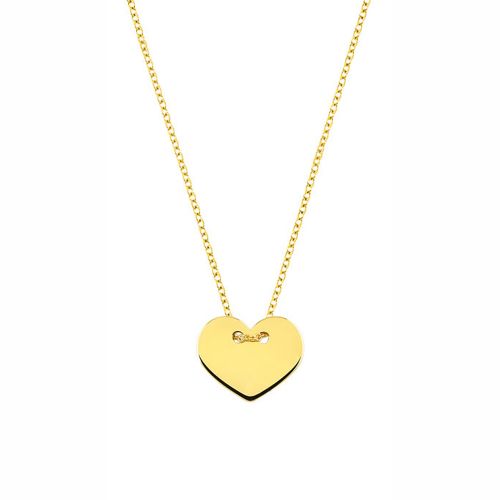 Μενταγιόν Καρδιά με Αλυσίδα από Κίτρινο Χρυσό Κ14 036997