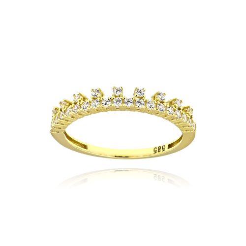 Δαχτυλίδι Σειρέ από Κίτρινο Χρυσό Κ14 με Πέτρες Ζιργκόν 037244