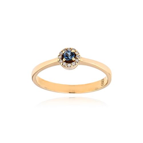 Δαχτυλίδι Ροζέτα από Ροζ  Χρυσό Κ18 με Τοπάζι και Διαμάντια 037484