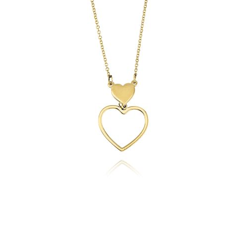 Μενταγιόν Καρδιά με Αλυσίδα από Κίτρινο Χρυσό Κ09 037820