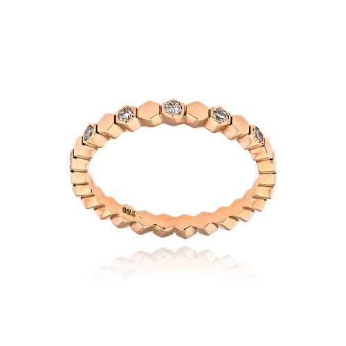 Δαχτυλίδι από Ροζ Χρυσό Κ18 με Διαμάντια 037878