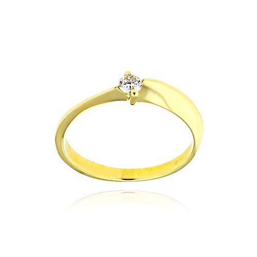 Μονόπετρο Δαχτυλίδι από Κίτρινο Χρυσό Κ9 με Διαμάντι 037907