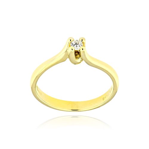 Μονόπετρο Δαχτυλίδι από Κίτρινο Χρυσό Κ9 με Διαμάντι 037908