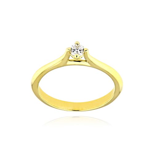Μονόπετρο Δαχτυλίδι από Κίτρινο Χρυσό Κ9 με Διαμάντι 037909