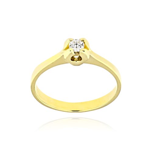 Μονόπετρο Δαχτυλίδι από Κίτρινο Χρυσό Κ9 με Διαμάντι 037910
