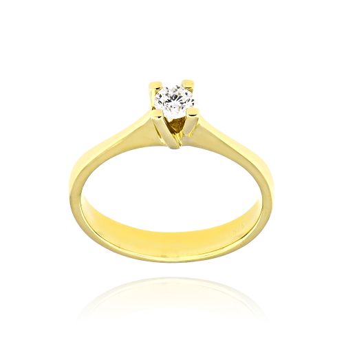 Μονόπετρο Δαχτυλίδι από Κίτρινο Χρυσό Κ9 με Διαμάντι 037912