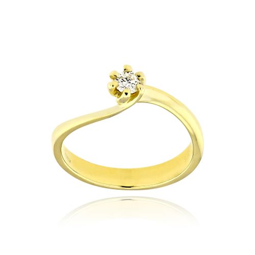 Μονόπετρο Δαχτυλίδι από Κίτρινο Χρυσό Κ9 με Διαμάντι 037914