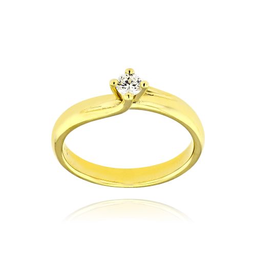 Μονόπετρο Δαχτυλίδι από Κίτρινο Χρυσό Κ9 με Διαμάντι 037917