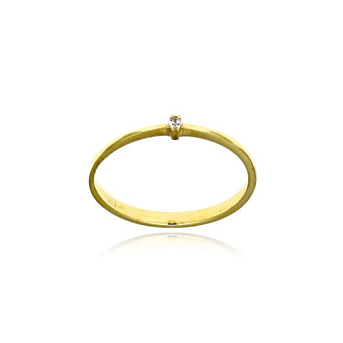 Μονόπετρο Δαχτυλίδι από Κίτρινο Χρυσό Κ14 με Πέτρες Ζιργκόν 037931