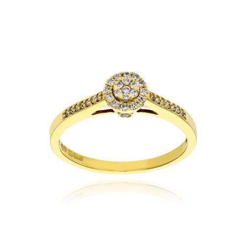 Δαχτυλίδι Ροζέτα από Κίτρινο  Χρυσό Κ18 με Διαμάντι 037958