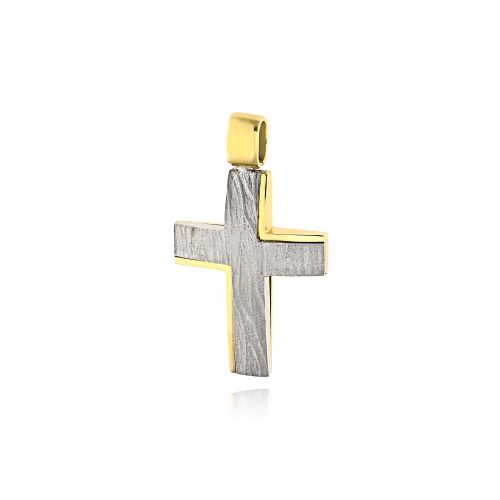 Σταυρός Βάπτισης Val΄Oro για Αγόρι Σκέτος Κίτρινο και Λευκό Χρυσό Κ14 038161