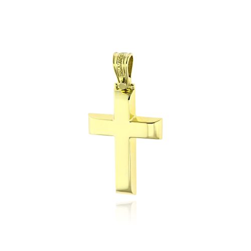 Σταυρός Βάπτισης Τριάντος για Αγόρι από Κίτρινο Χρυσό Κ14 038167