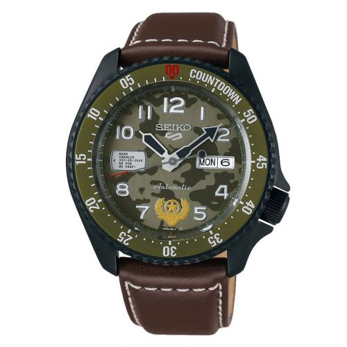Ρολόι Seiko  5 Sports Αυτόματο με Καφέ Δερμάτινο Λουράκι Limited Edition SRPF21K1G