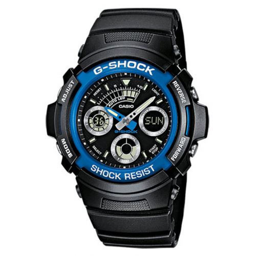 Ρολόι Casio G-Shock Quartz με Μαύρο Λουράκι από Καουτσούκ AW-591-2AER