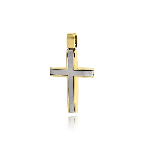Σταυρός Βάπτισης Val΄Oro για Αγόρι Λευκό και Κίτρινο Χρυσό Κ14 038566