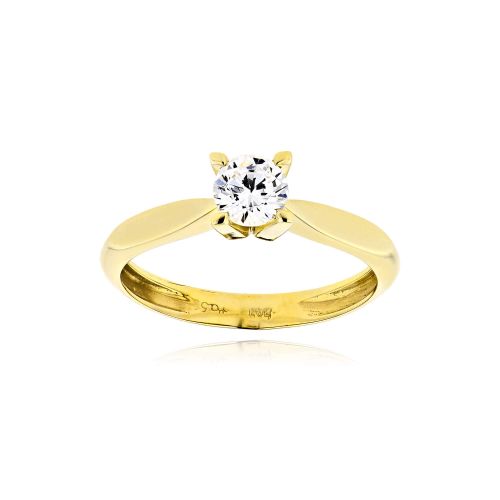 Μονόπετρο Δαχτυλίδι Millus από Κίτρινο  Χρυσό Κ14 με Πέτρα Ζιργκόν 038685