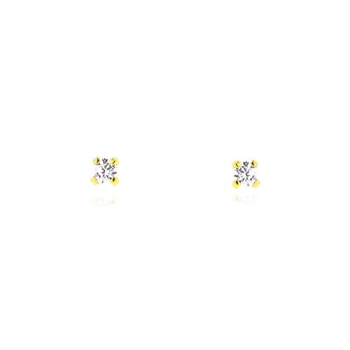 Μονόπετρα Σκουλαρίκια από Κίτρινο Χρυσό 14 Καρατίων με Πέτρες Ζιργκόν 038851
