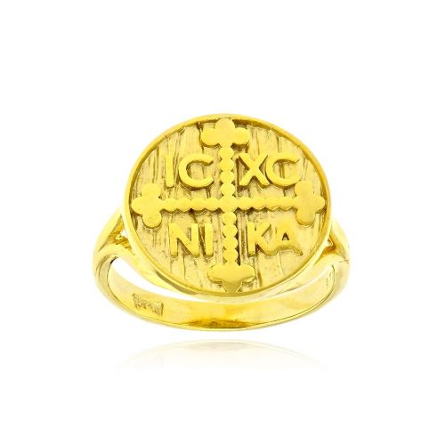 Δαχτυλίδι Σεβαλιέ με Κωνσταντινάτο από Κίτρινο Χρυσό Κ9 038945