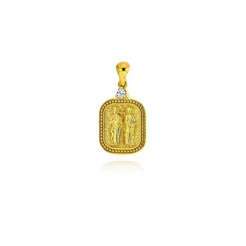 Μενταγιόν Κωνσταντινάτο Anastasios Creations από Ασήμι 925 με Πέτρες Ζιργκόν 039080
