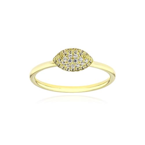 Δαχτυλίδι από Κίτρινο  Χρυσό Κ14 με Πέτρες Ζιργκόν 039184