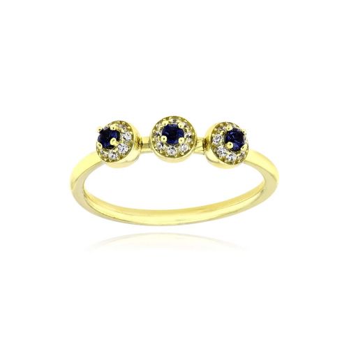 Δαχτυλίδι από Κίτρινο Χρυσό Κ14 με Πέτρες Ζιργκόν 039186