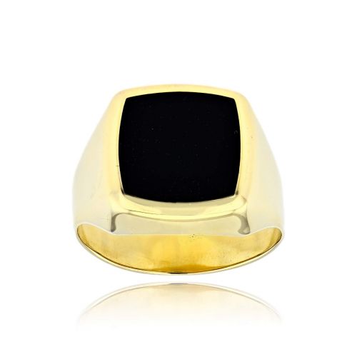 Αντρικό Δαχτυλίδι από Κίτρινο Χρυσό Κ14 με Όνυχα 039406