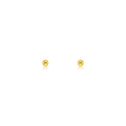 Σκουλαρίκια Μπίλιες Κίτρινο Χρυσό 14 Καρατίων 039415