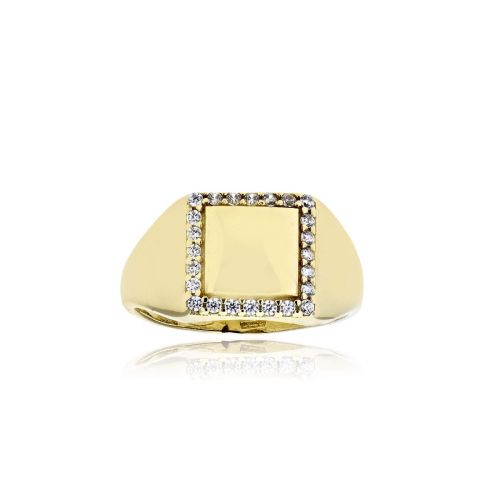 Δαχτυλίδι από Κίτρινο Χρυσό Κ14 με Ζιργκόν 039477