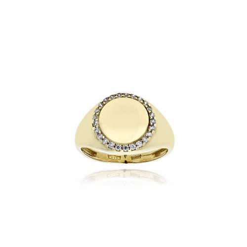 Δαχτυλίδι από Κίτρινο Χρυσό Κ14 με Ζιργκόν 039478