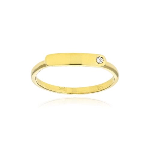 Δαχτυλίδι από Κίτρινο Χρυσό Κ14 με Πέτρες Ζιργκόν 039633