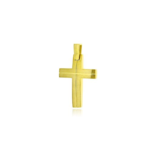 Σταυρός Βάπτισης για Αγόρι από Κίτρινο Χρυσό 14 Καρατίων 039691