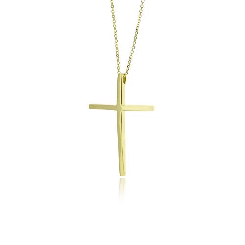 Σταυρός Βάπτισης με Αλυσίδα για Αγόρι από Κίτρινο Χρυσό Κ09 039712