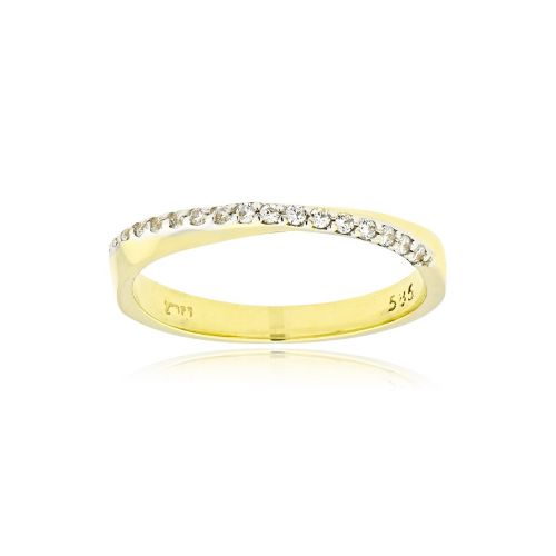 Δαχτυλίδι Σειρέ από Κίτρινο Χρυσό Κ14 με Πέτρες Ζιργκόν 039754