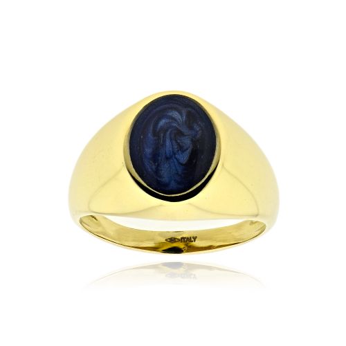 Δαχτυλίδι από Κίτρινο Χρυσό 14 Καρατίων με Σμάλτο 040197