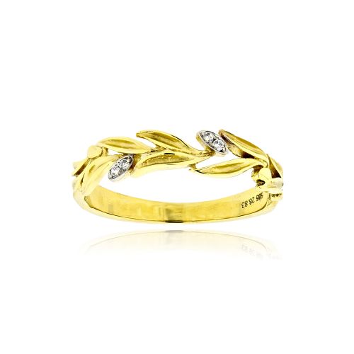 Δαχτυλίδι από Κίτρινο Χρυσό 14 Καρατιών με Πέτρες Ζιργκόν 040222