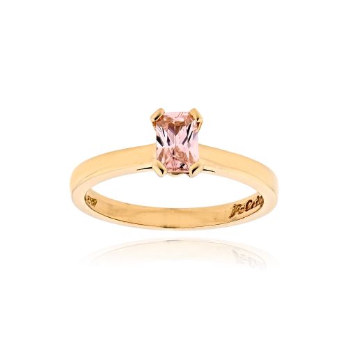 Μονόπετρο Δαχτυλίδι FaCad΄Oro από Ροζ Χρυσό Κ14 με Πέτρα Ζιργκόν RI-000630